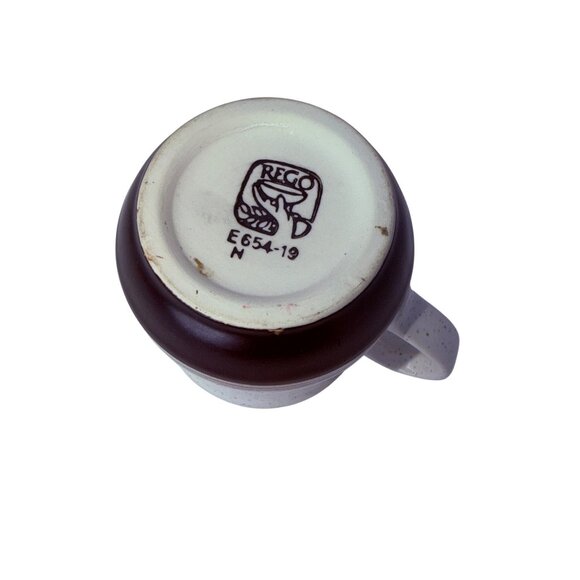 4 Vtg REGO Japan Stoneware Coffee Mugs Brown Speckled Cups Restaurant Ware E654 - Picture 4 of 4